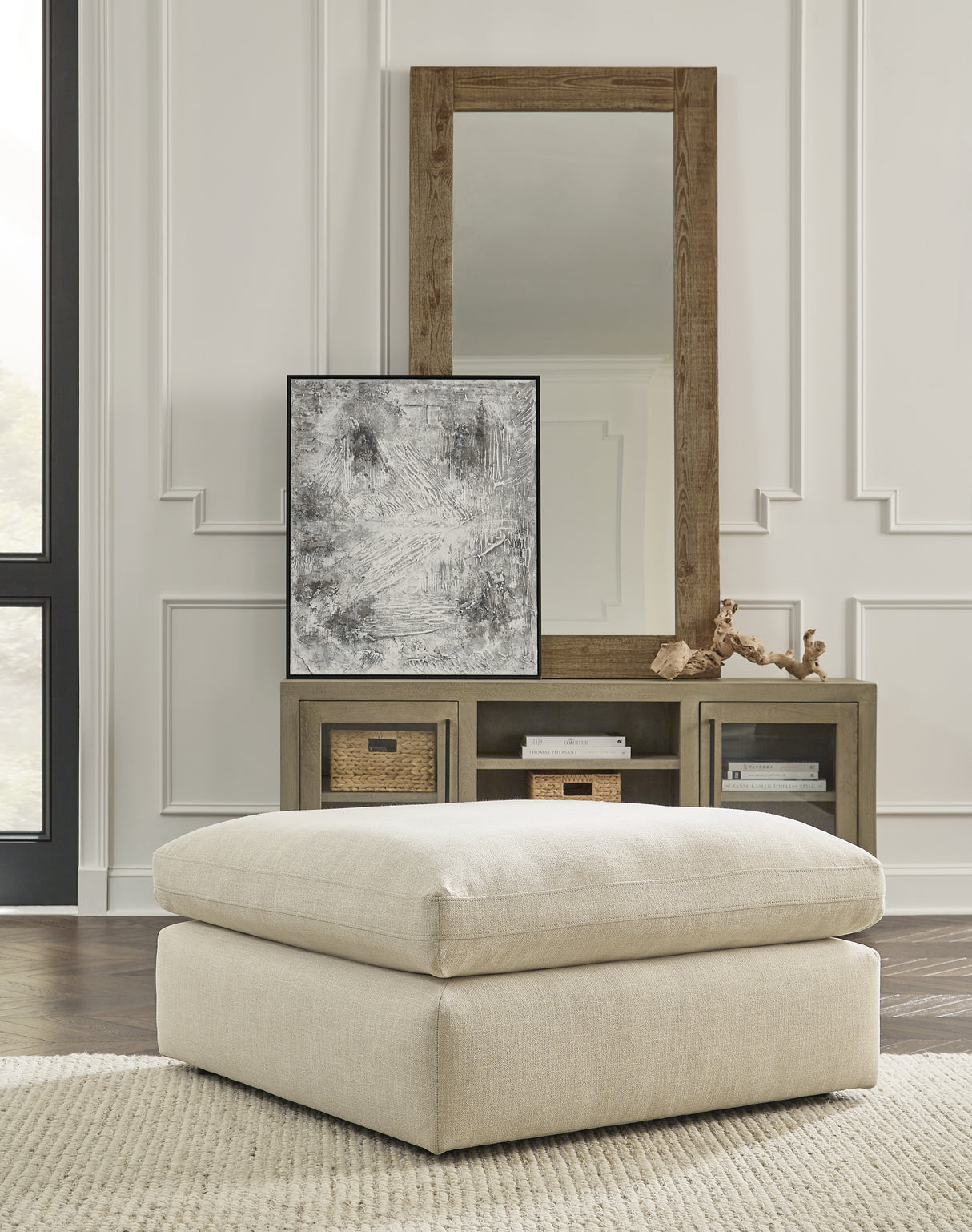Nashville Furniture Outlets - Ashley Furniture - Elyza Living Room - Oversized Accent Ottoman / Linen - 1000608