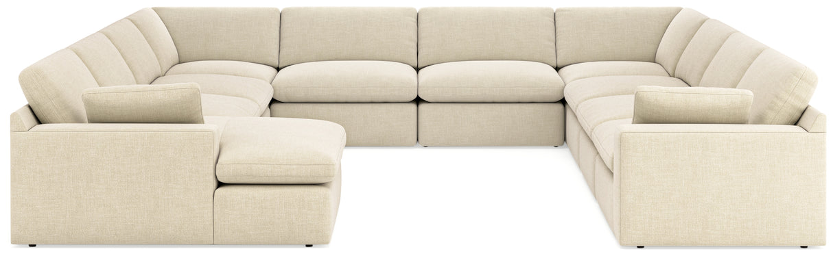 Nashville Furniture Outlets - Ashley Furniture - Elyza Sectional - RAF 10-Piece Sectional / Linen - 10006S8