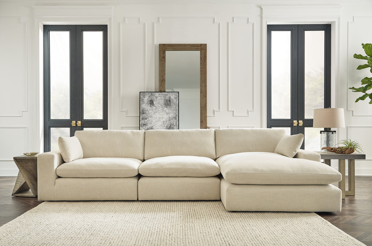 Nashville Furniture Outlets - Ashley Furniture - Elyza Sectional - RAF 3-Piece Sectional with Chaise / Linen - 10006S4