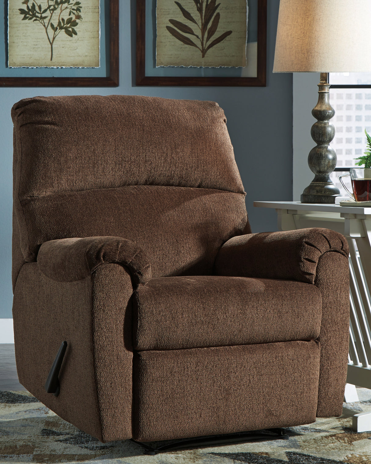 Nashville Furniture Outlets - Ashley Furniture - Nerviano Living Room - Zero Wall Recliner / Chocolate - 1080229