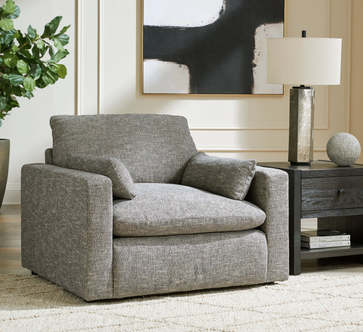 Nashville Furniture Outlets - Ashley Furniture - Dramatic Living Room - Chair and a Half / Granite - 1170223