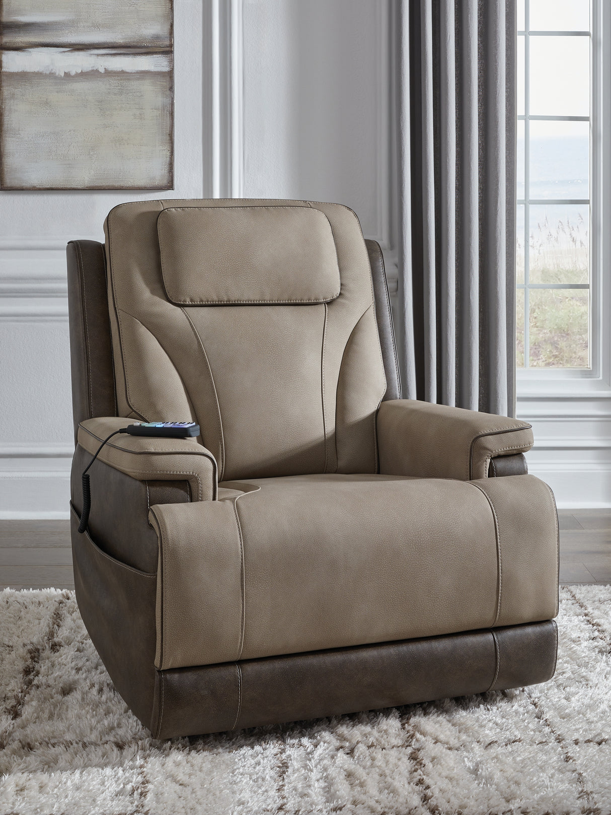 Nashville Furniture Outlets - Ashley Furniture - 4Z-Peaceful Pause Living Room - Power Lift Recliner / Sand - PC1210312