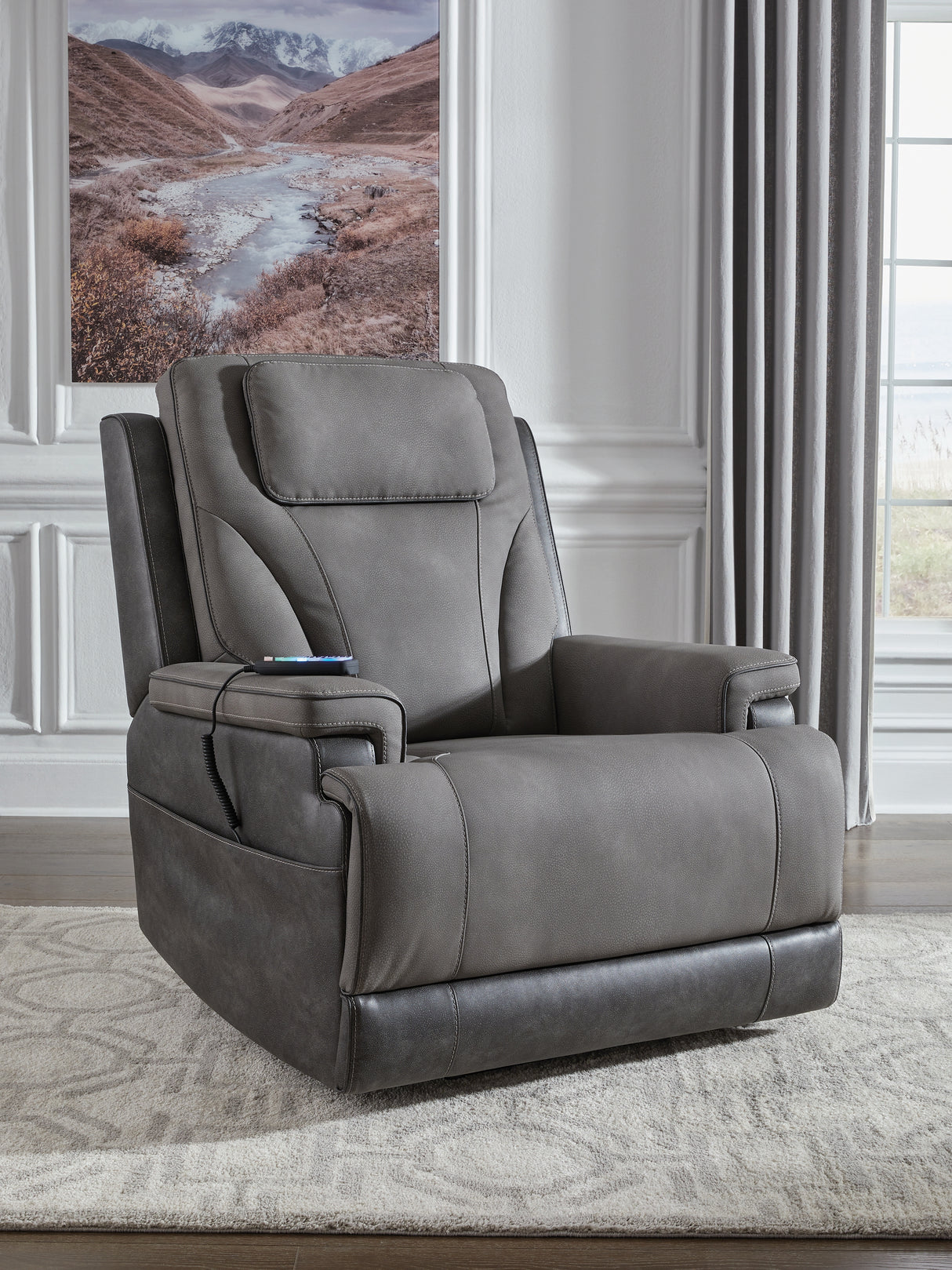 Nashville Furniture Outlets - Ashley Furniture - 4Z-Peaceful Pause Living Room - Power Lift Recliner / Slate - PC1210412