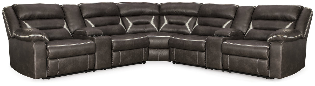 Nashville Furniture Outlets - Ashley Furniture - Kincord Sectional - 3-Piece Power Reclining Sectional / Midnight - 13104S5