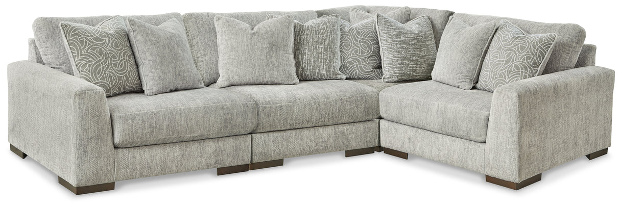 Nashville Furniture Outlets - Ashley Furniture - Regent Park Sectional - RAF 4-Piece Sectional / Pewter - 14404S2