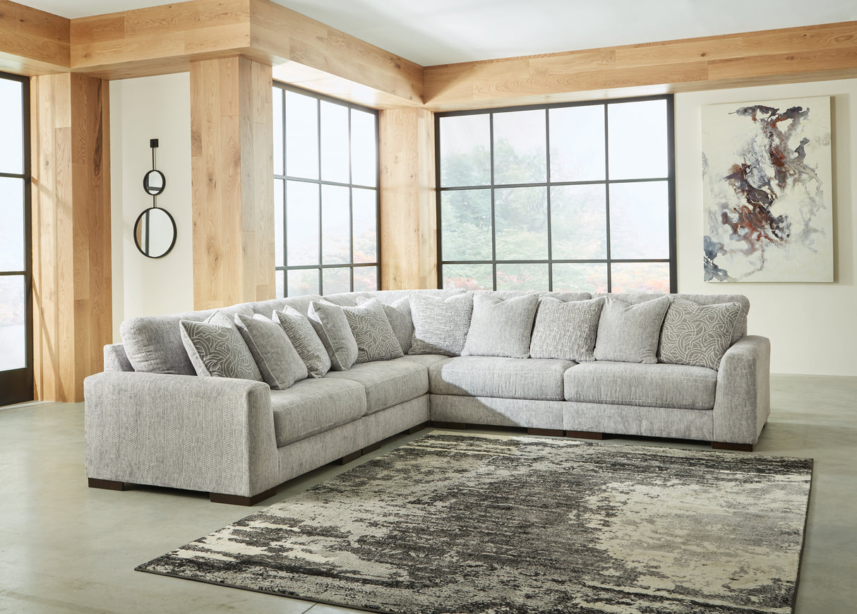 Nashville Furniture Outlets - Ashley Furniture - Regent Park Sectional - RAF 5-Piece Sectional / Pewter - 14404S3