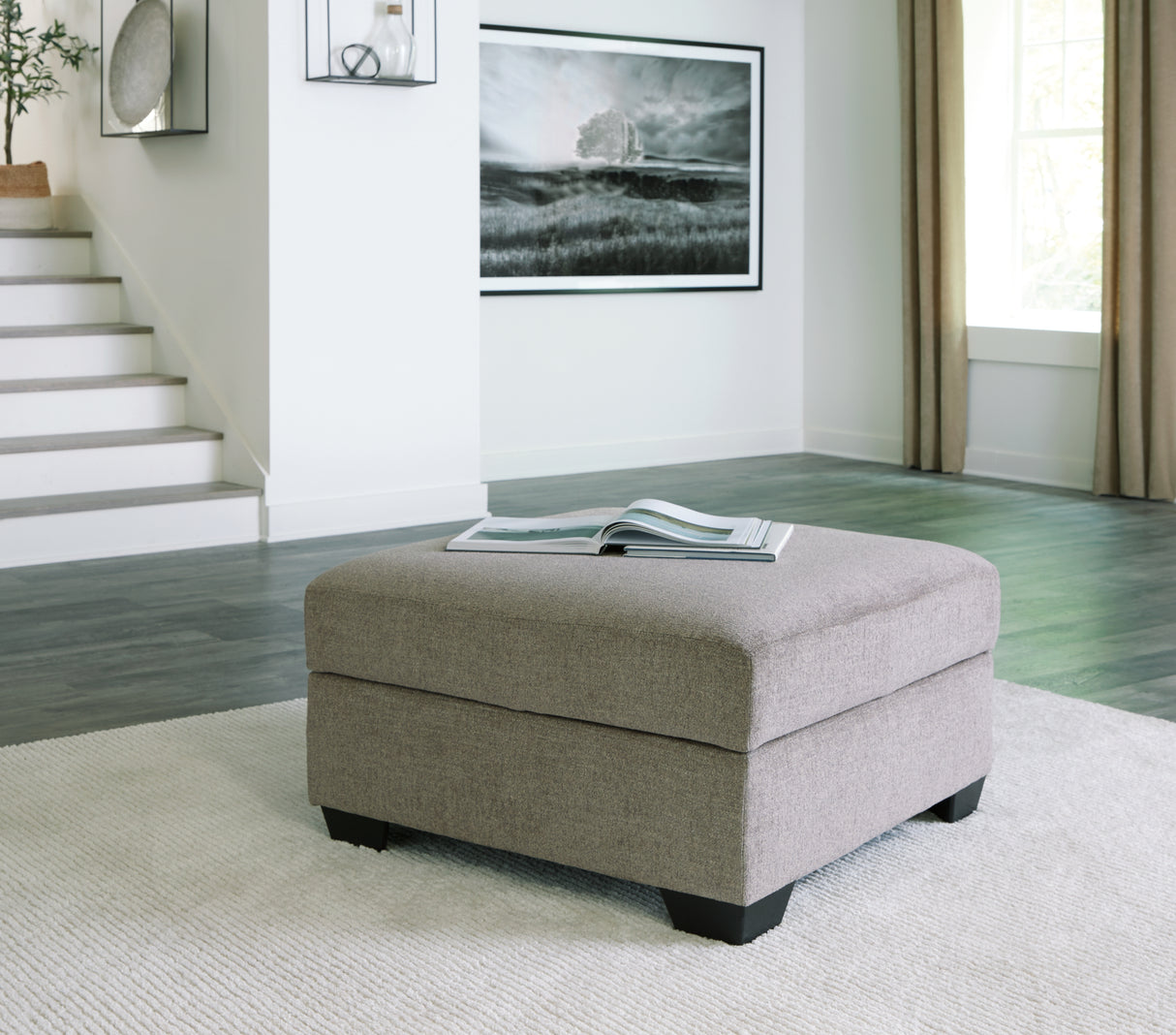 Nashville Furniture Outlets - Ashley Furniture - Creswell Living Room - Ottoman With Storage / Stone - 1530511