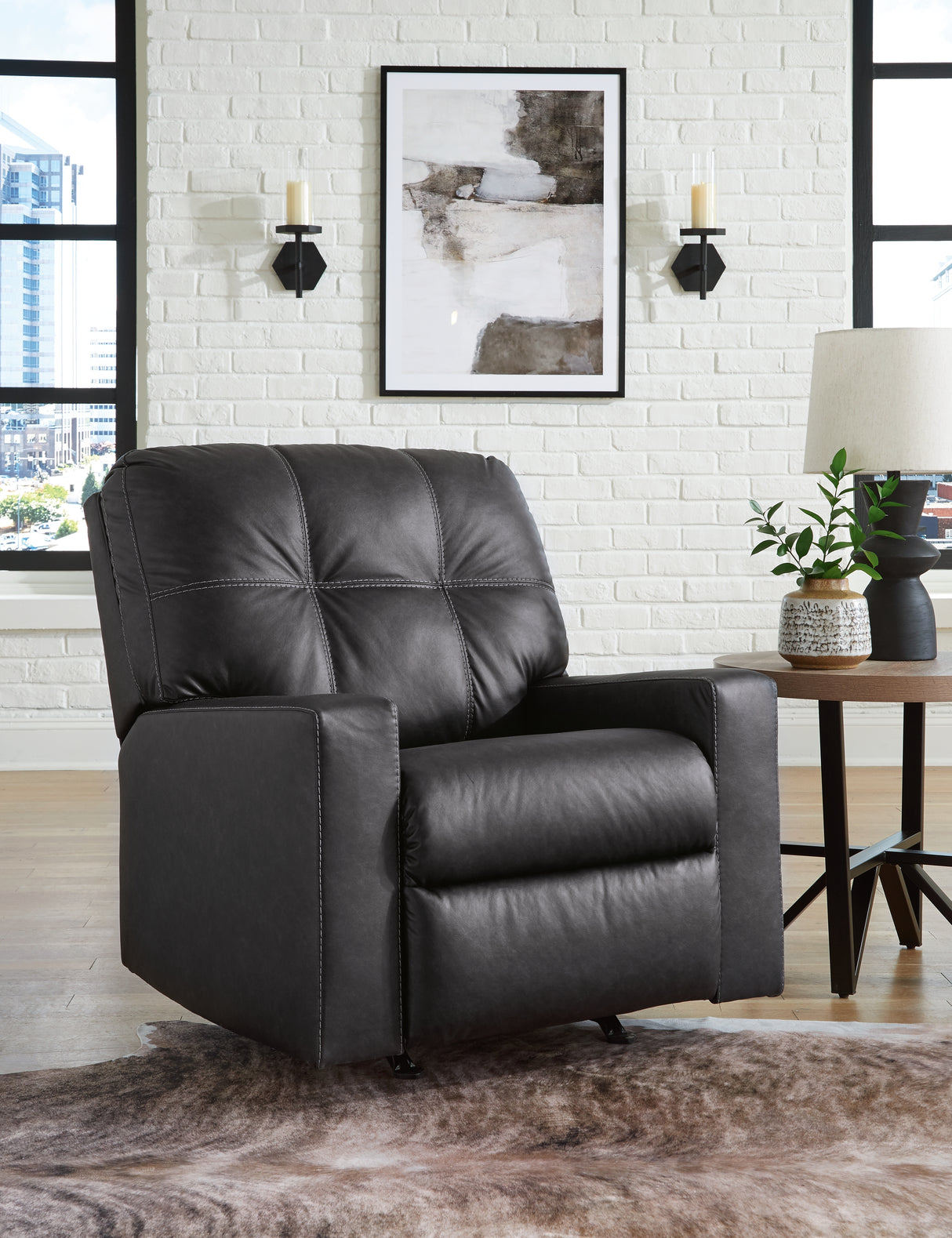 Nashville Furniture Outlets - Ashley Furniture - Barlin Mills Living Room - Rocker Recliner / Carbon - 1700425
