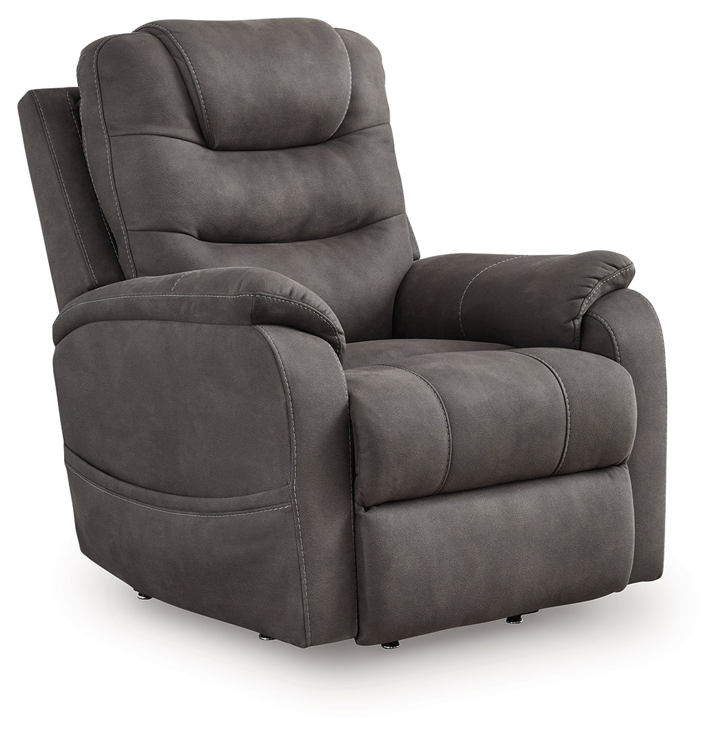 Nashville Furniture Outlets - Ashley Furniture - Snowfield Living Room - Power Lift Recliner / Gunmetal - 1760912