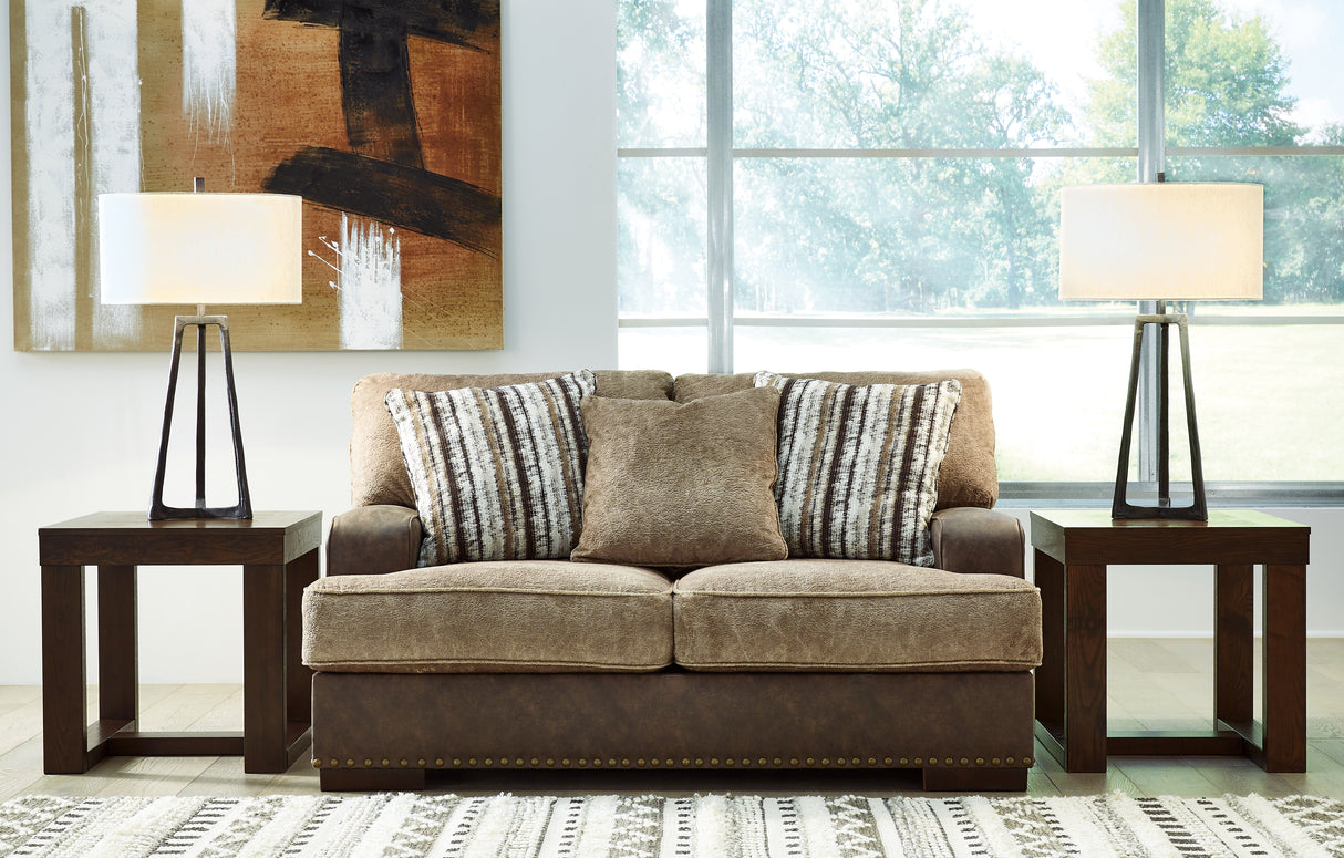 Nashville Furniture Outlets - Ashley Furniture - Alesbury Living Room - Loveseat / Chocolate - 1870435