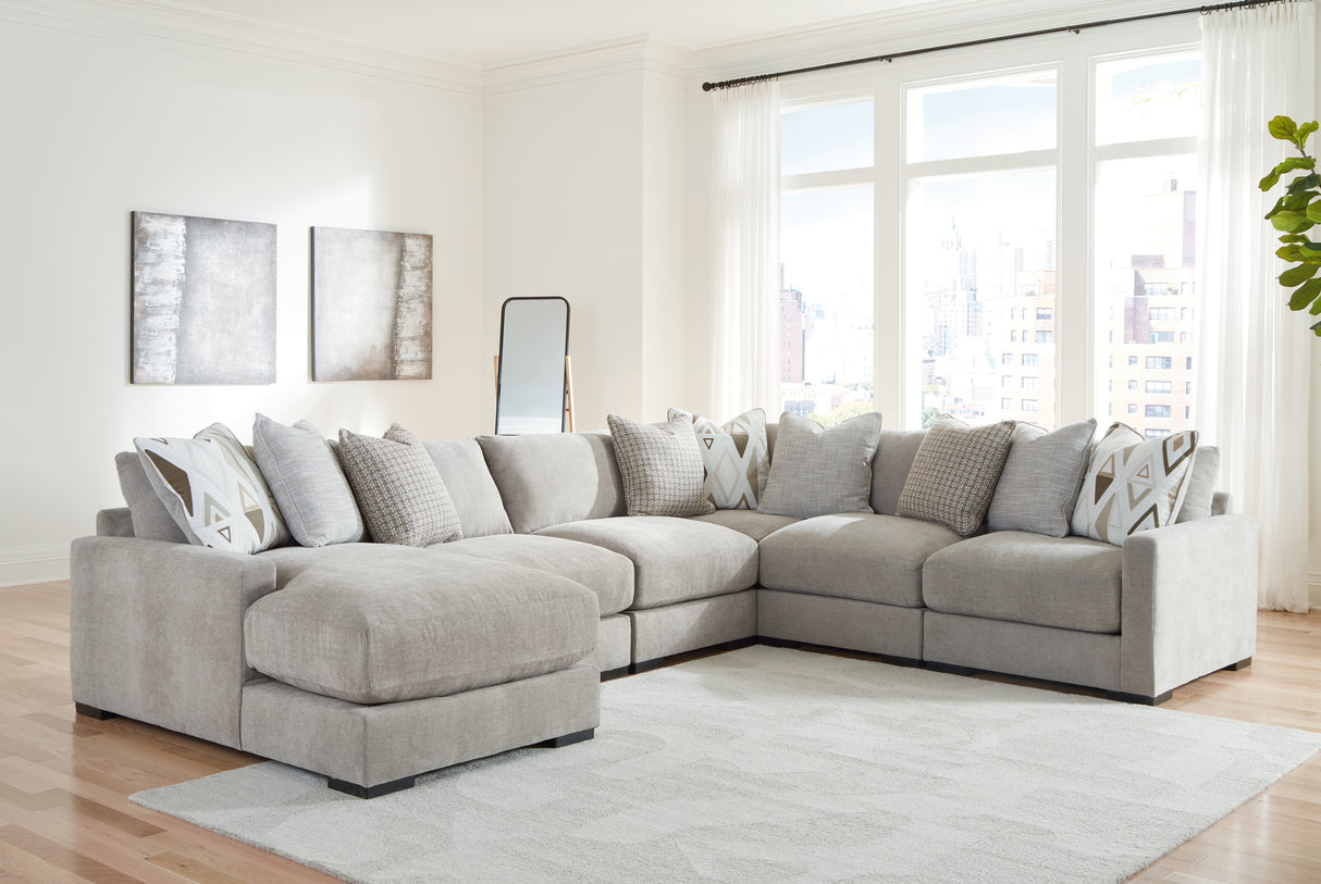 Nashville Furniture Outlets - Ashley Furniture - Aslan Court Sectional - RAF 6-Piece Sectional with Chaise / Flax - 20305S8