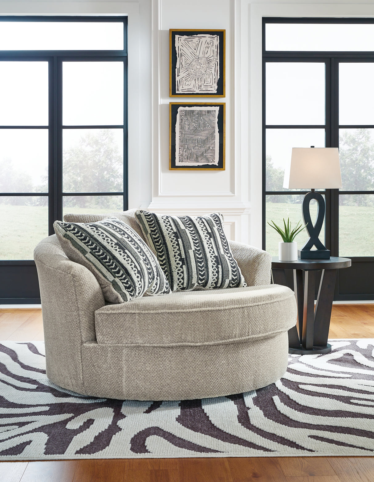 Nashville Furniture Outlets - Ashley Furniture - Calnita Living Room - Oversized Swivel Accent Chair / Sisal - 2050221