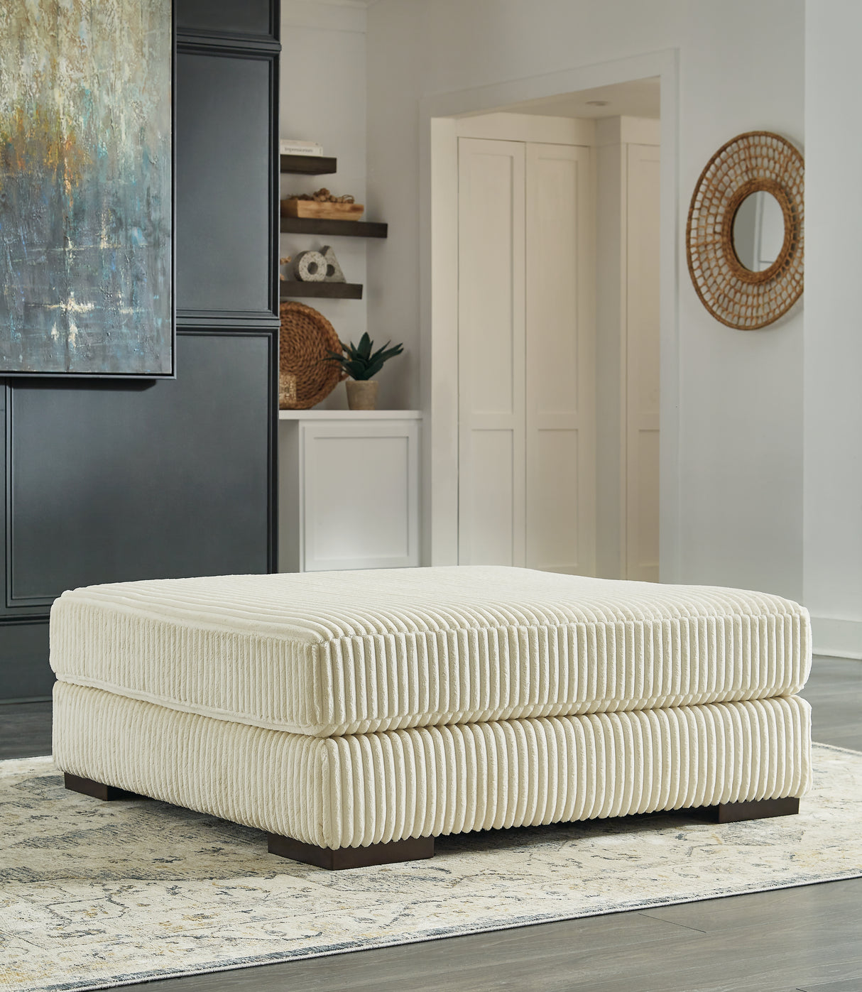 Nashville Furniture Outlets - Ashley Furniture - Lindyn Living Room - Oversized Accent Ottoman / Ivory - 2110408