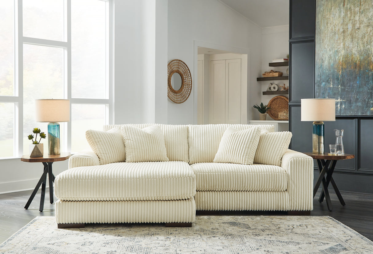 Nashville Furniture Outlets - Ashley Furniture - Lindyn Sectional - RAF 2-Piece Sectional with Chaise / Ivory - 21104S3
