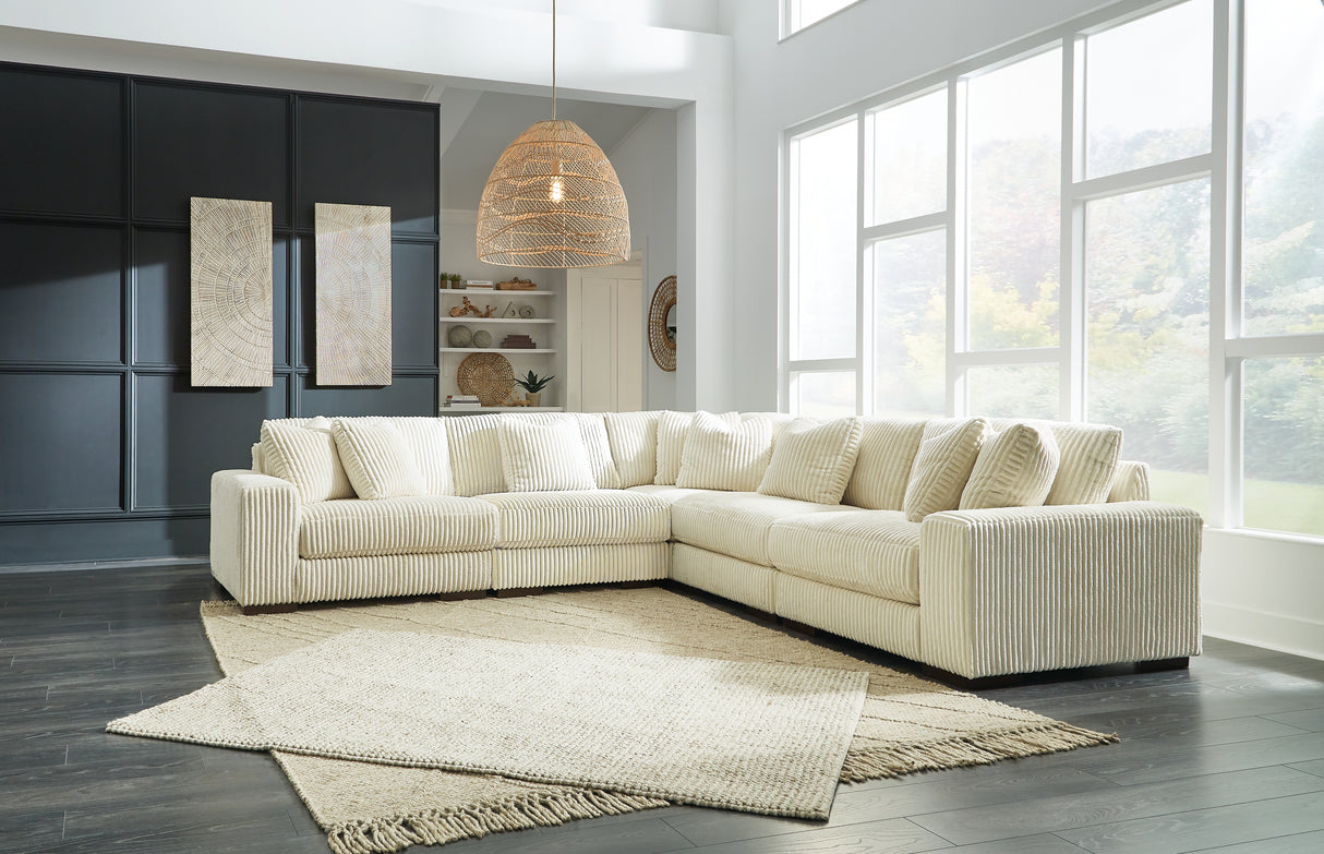 Nashville Furniture Outlets - Ashley Furniture - Lindyn Sectional - RAF 5-Piece Sectional / Ivory - 21104S5