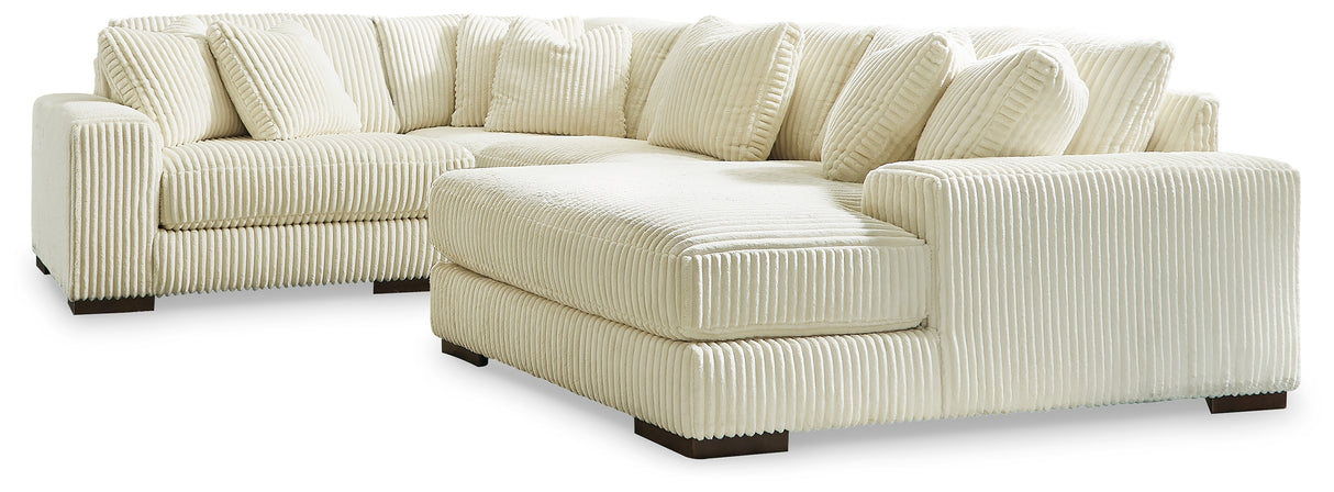 Nashville Furniture Outlets - Ashley Furniture - Lindyn Sectional - RAF 4-Piece Sectional with Chaise / Ivory - 21104S15