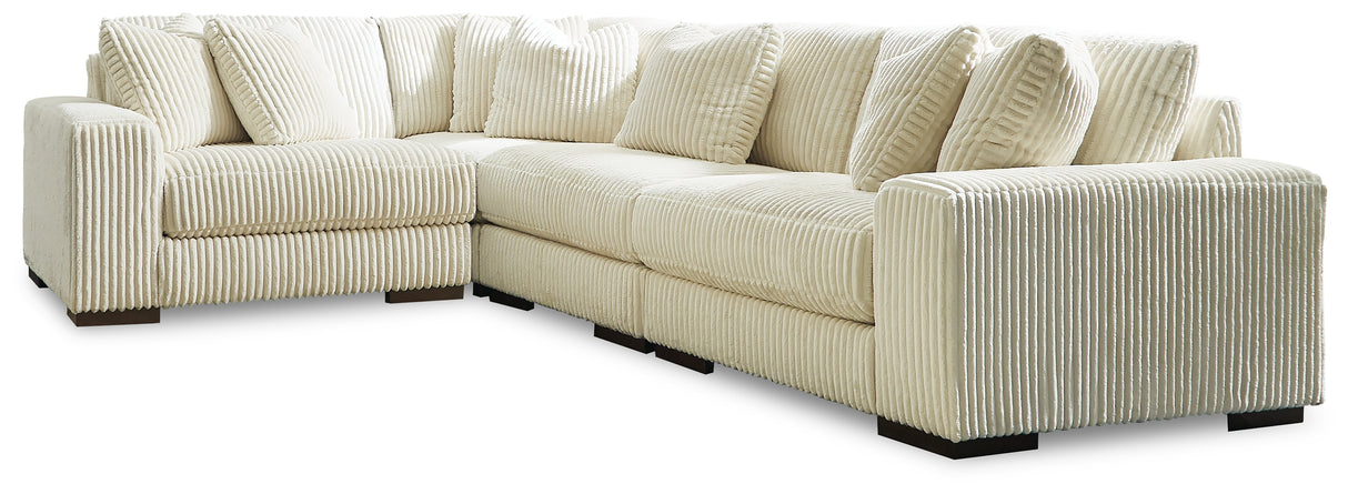 Nashville Furniture Outlets - Ashley Furniture - Lindyn Sectional - RAF 4-Piece Sectional / Ivory - 21104S8