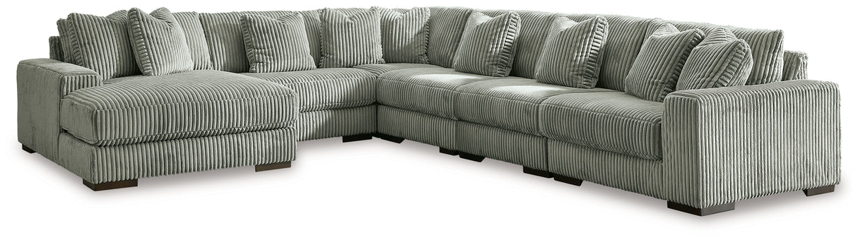 Nashville Furniture Outlets - Ashley Furniture - Lindyn Sectional - RAF 6-Piece Sectional with Chaise / Fog - 21105S8