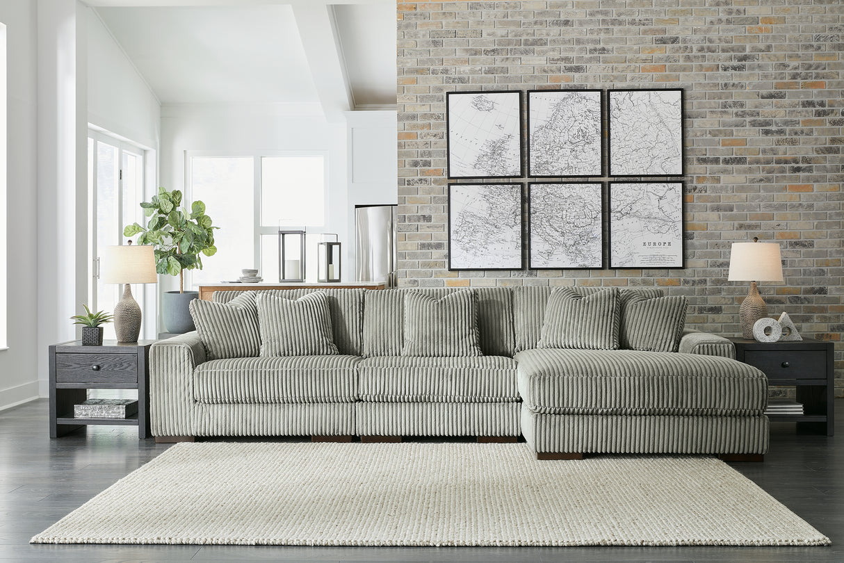 Nashville Furniture Outlets - Ashley Furniture - Lindyn Sectional - RAF 3-Piece Sectional with Chaise / Fog - 21105S9