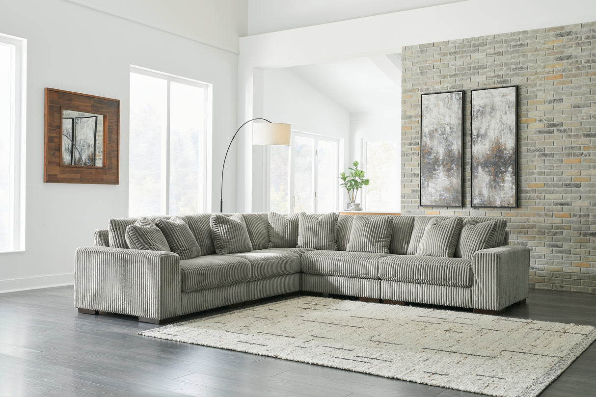 Nashville Furniture Outlets - Ashley Furniture - Lindyn Sectional - RAF 5-Piece Sectional / Fog - 21105S5
