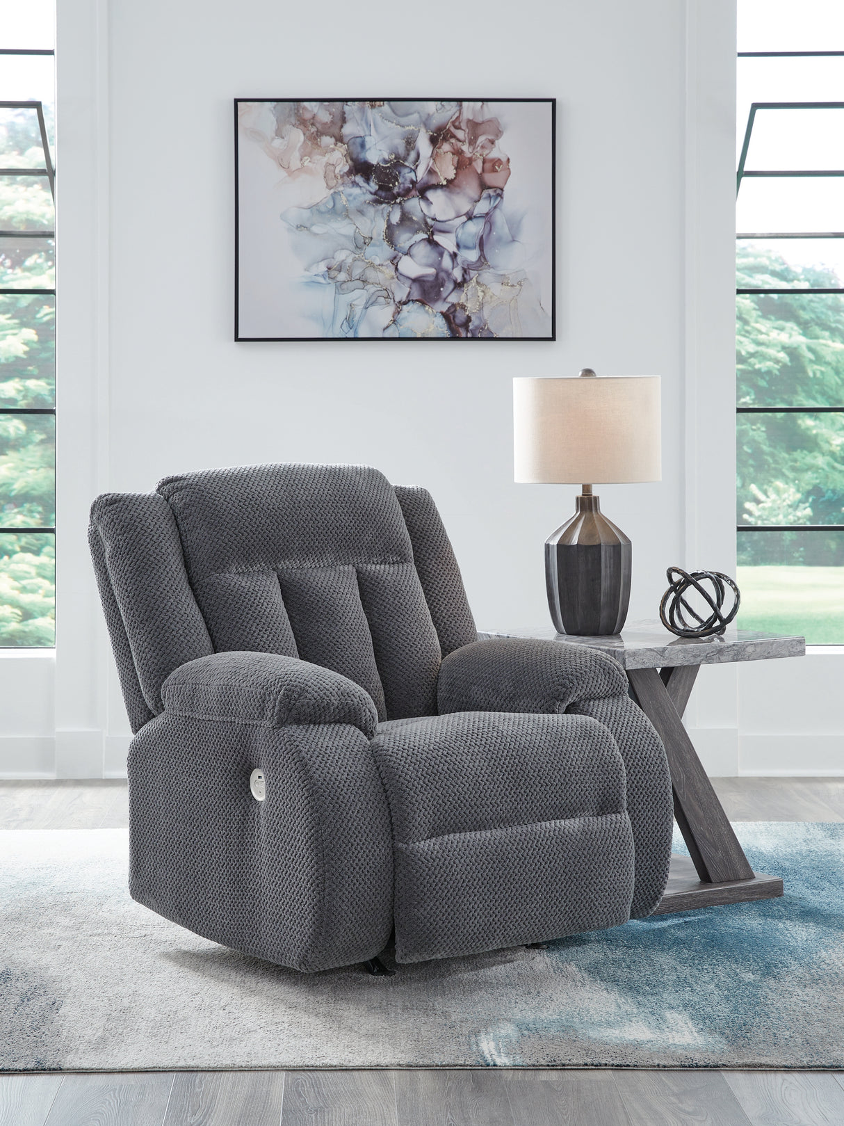 Nashville Furniture Outlets - Ashley Furniture - Observation Living Room - Power Rocker Recliner / Steel - PC2140598