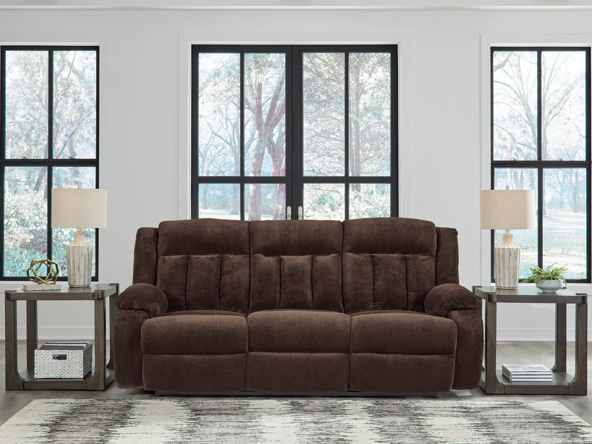 Nashville Furniture Outlets - Ashley Furniture - Observation Living Room - REC PWR Sofa w/Drop Down Table / Chocolate - PC2140699