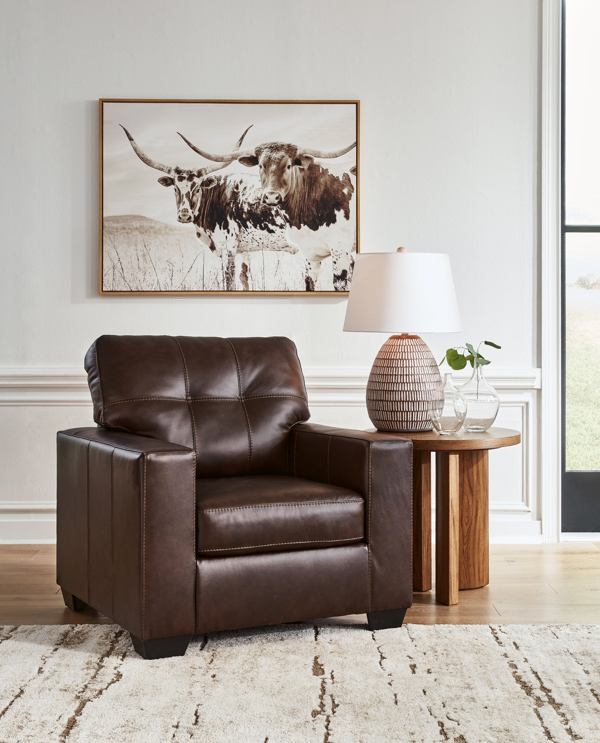 Nashville Furniture Outlets - Ashley Furniture - Santorine Living Room - Chair / Dark Brown - 2170620