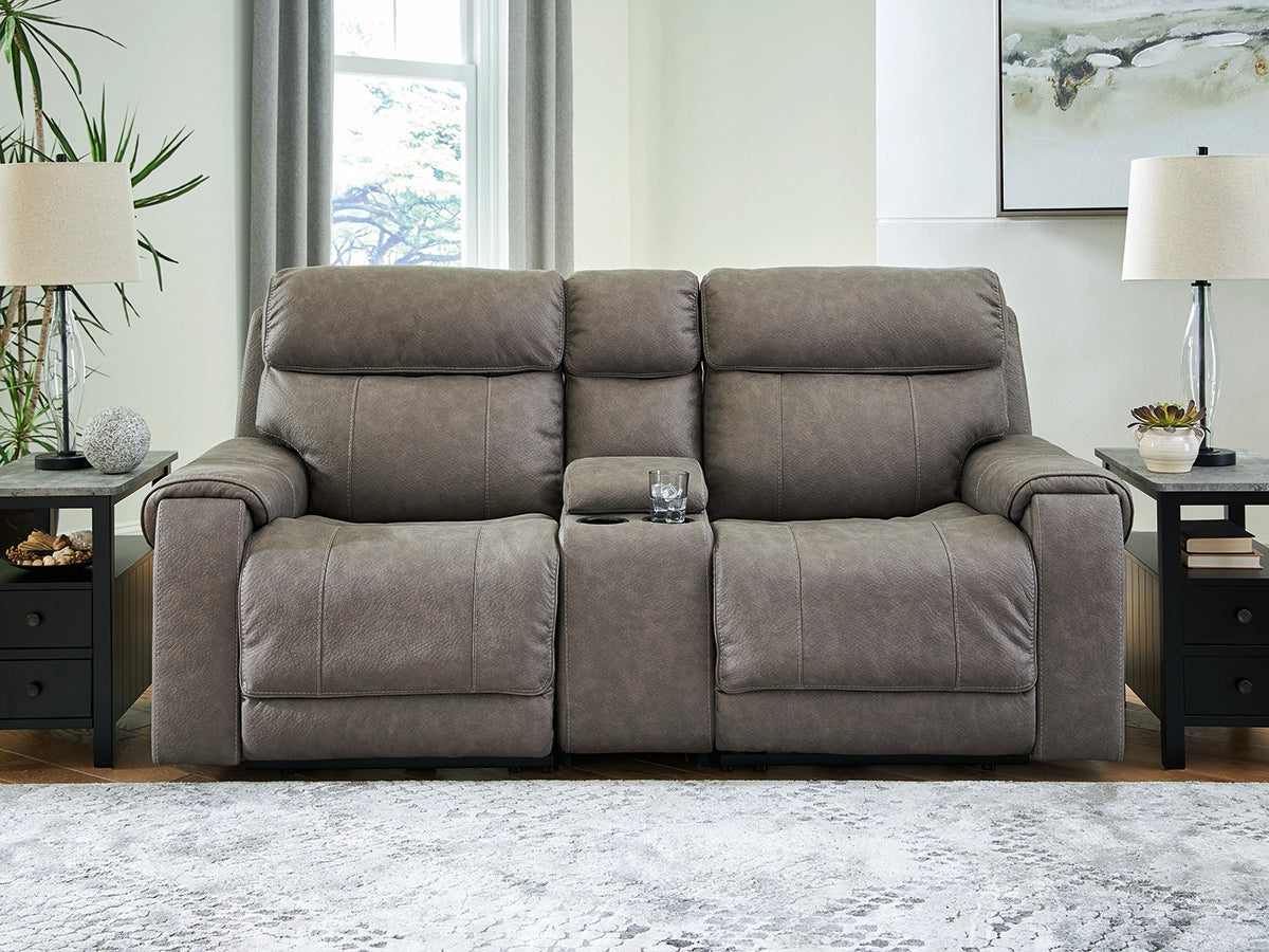 Nashville Furniture Outlets - Ashley Furniture - Starbot Sectional - 3-Piece Power Reclining Sectional Loveseat with Console / Fossil - 23501S2
