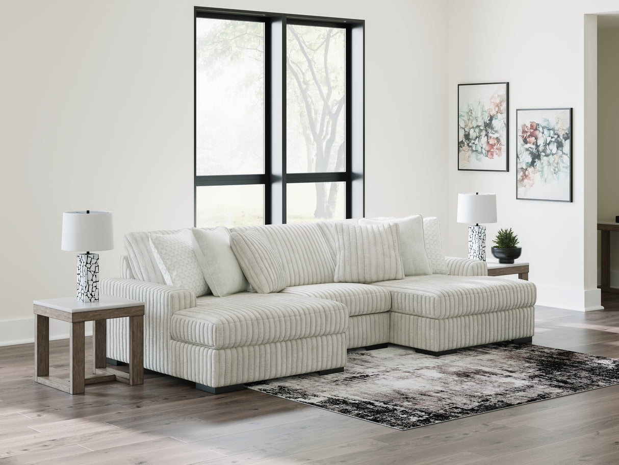 Nashville Furniture Outlets - Ashley Furniture - Stupendous Sectional - RAF 3-Piece Sectional with Double Chaise / Alloy - 25903S4