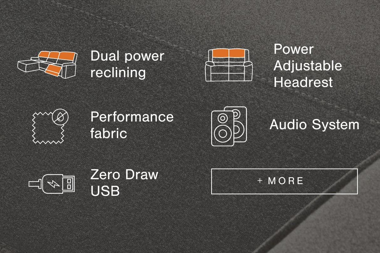 Nashville Furniture Outlets - Ashley Furniture - ModMax II Sectional - 7-Piece Power Reclining Sectional with Chaise / Salt and Pepper - 65906S7