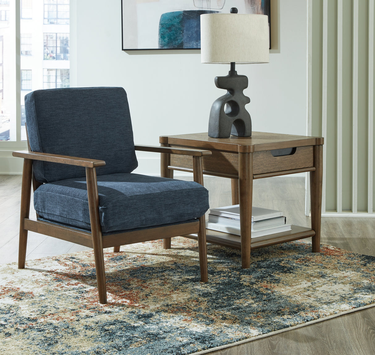 Nashville Furniture Outlets - Ashley Furniture - Bixler Living Room - Showood Accent Chair / Navy - 2610660