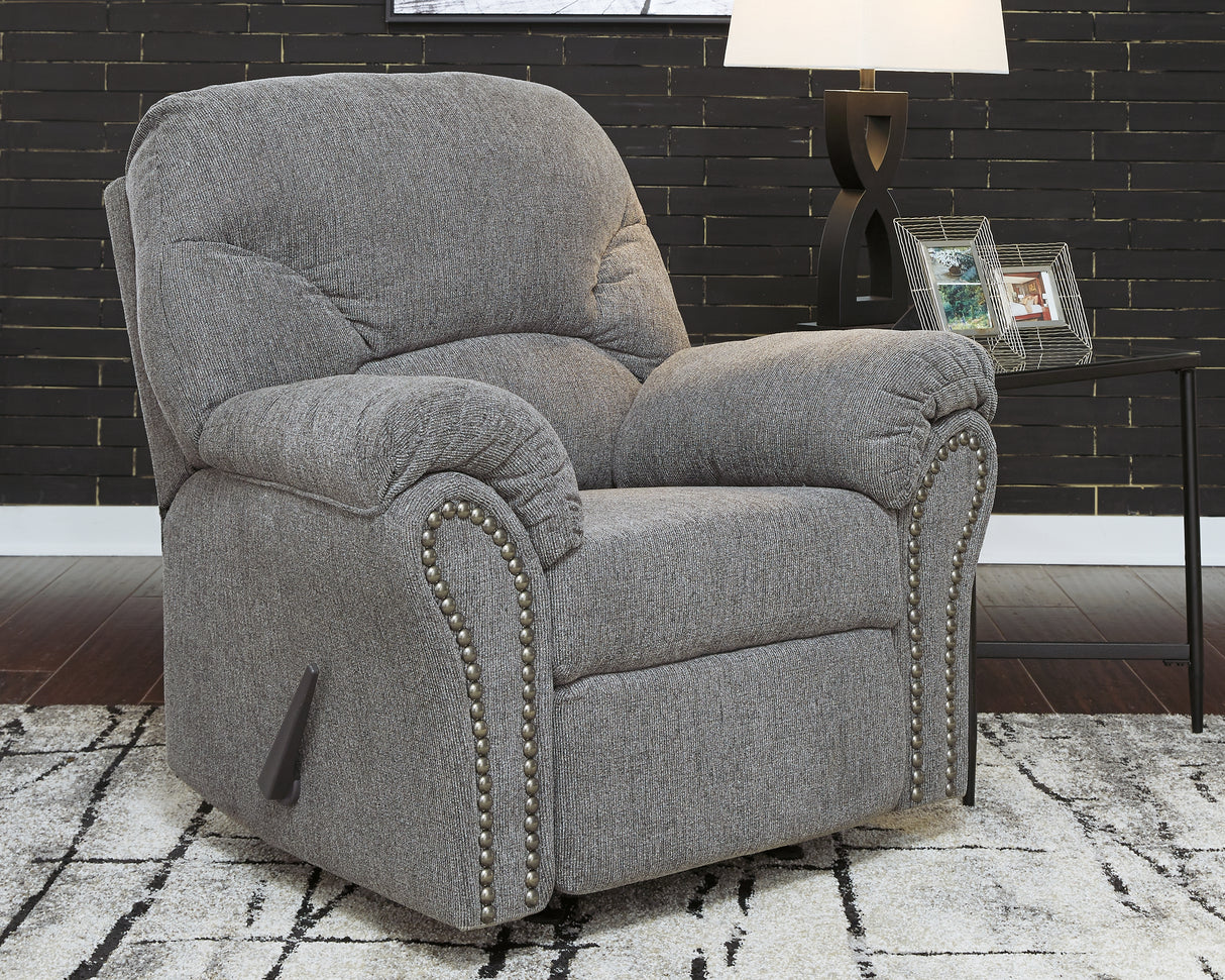 Nashville Furniture Outlets - Ashley Furniture - Allmaxx Living Room - Rocker Recliner / Pewter - 2810525