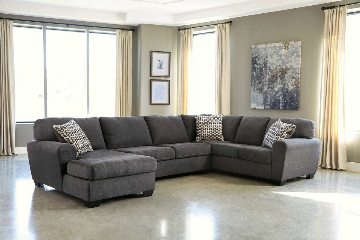Nashville Furniture Outlets - Ashley Furniture - Ambee Sectional - RAF 3-Piece Sectional with Chaise / Slate - 28620S1