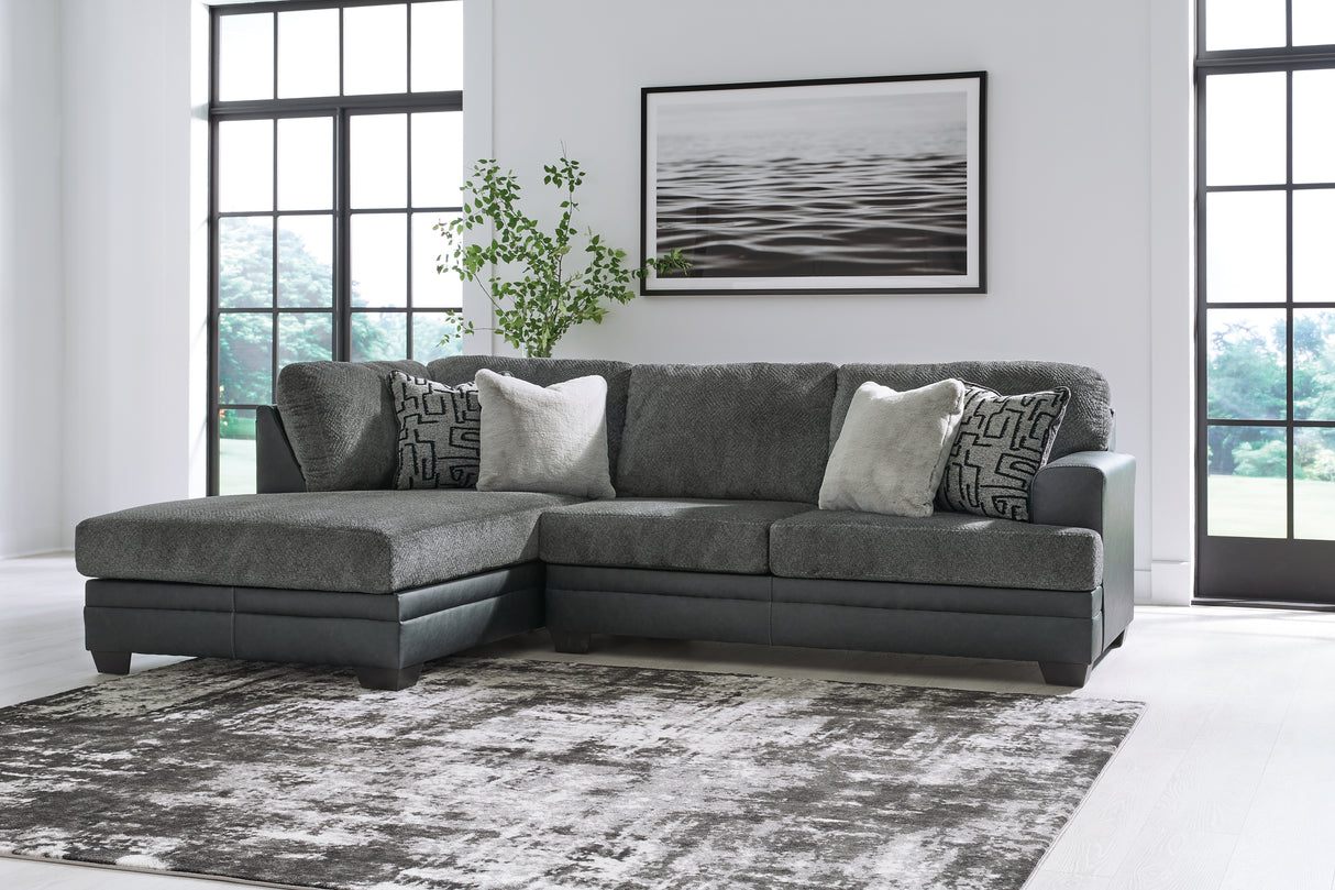 Nashville Furniture Outlets - Ashley Furniture - Brixley Pier Sectional - RAF 2-Piece Sectional with Chaise / Graphite - 29906S1
