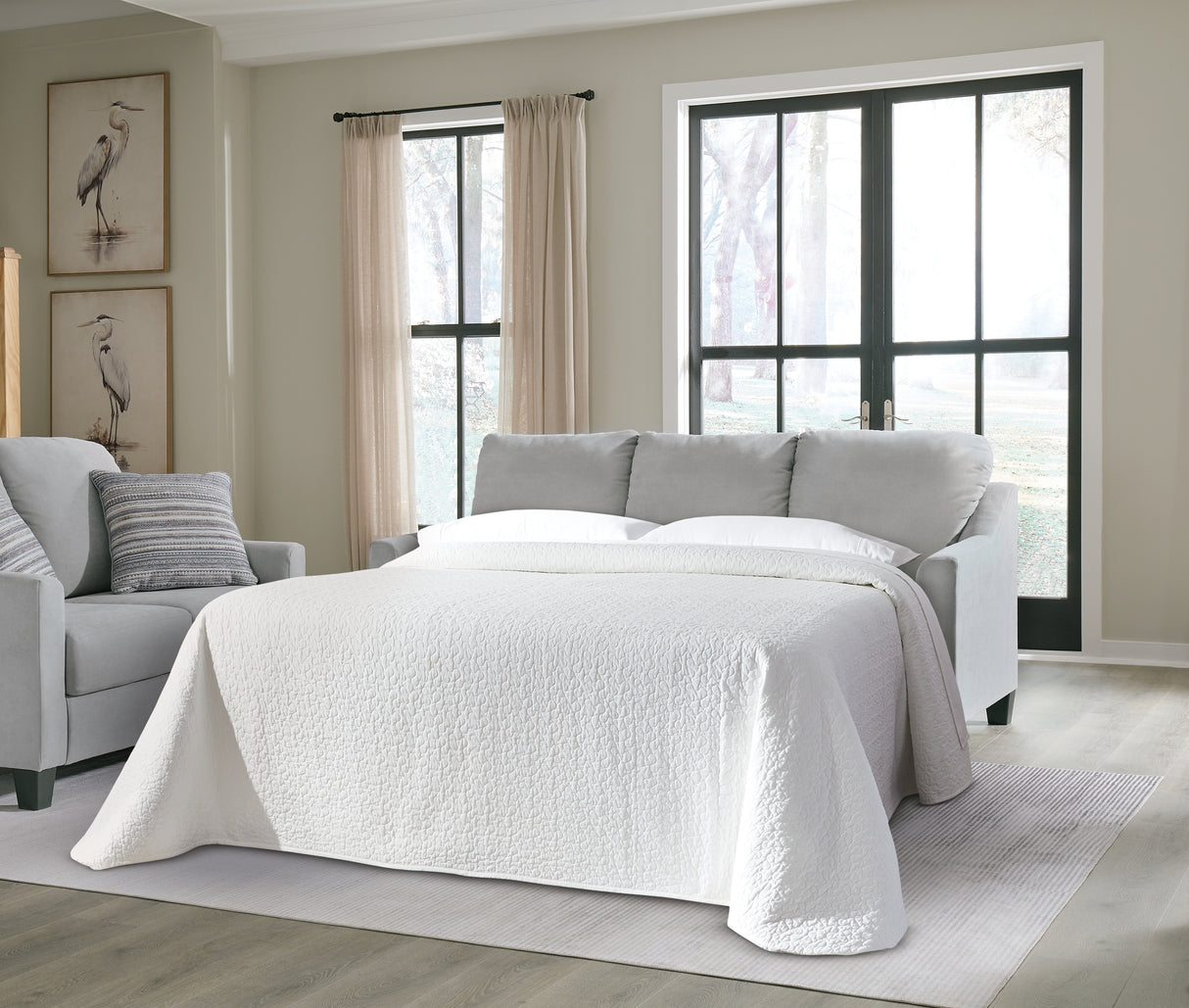 Nashville Furniture Outlets - Ashley Furniture - Adlai Living Room - Queen Sofa Sleeper / Shadow - 3010339