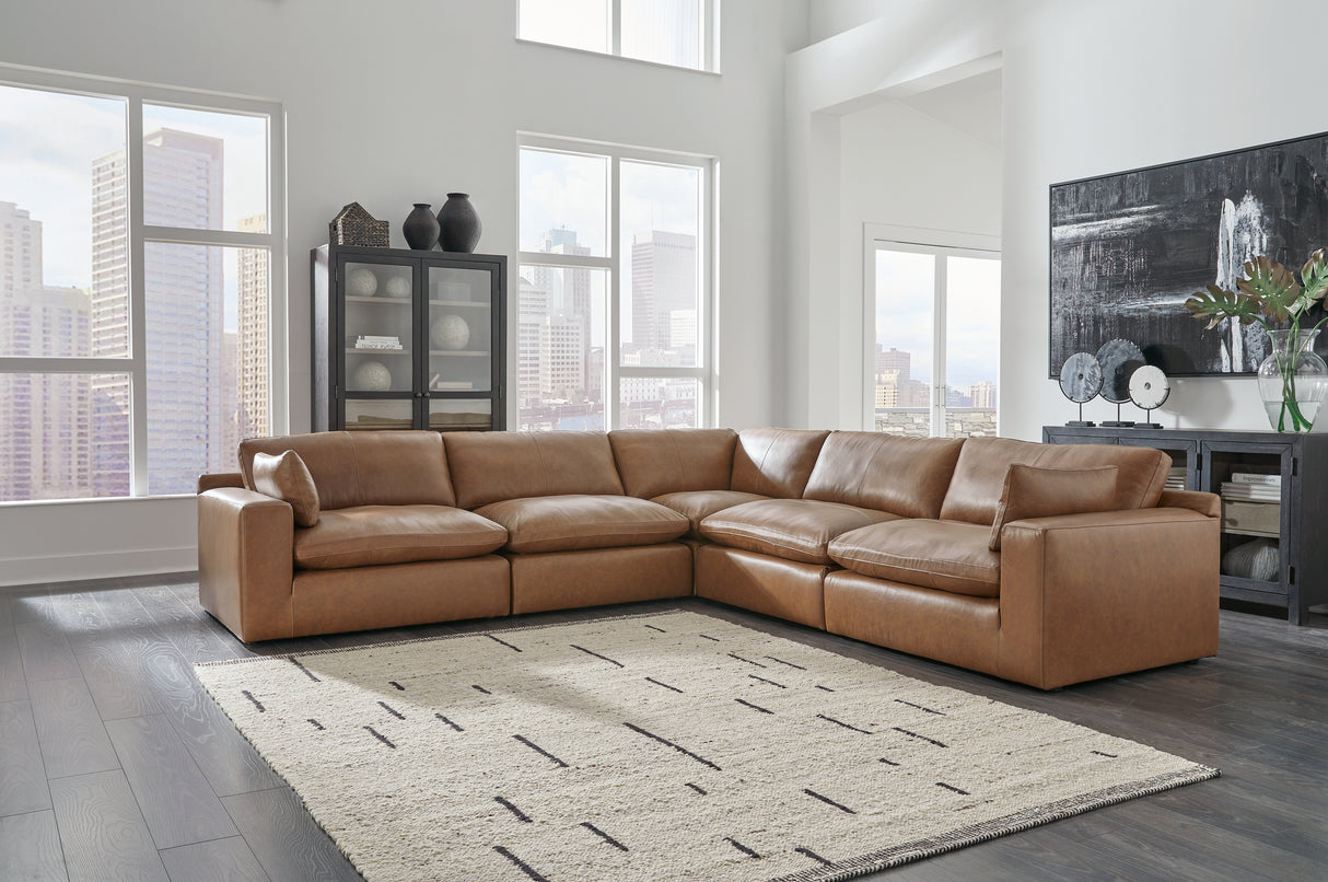 Nashville Furniture Outlets - Ashley Furniture - Emilia Sectional - RAF 5-Piece Sectional / Caramel - 30901S4