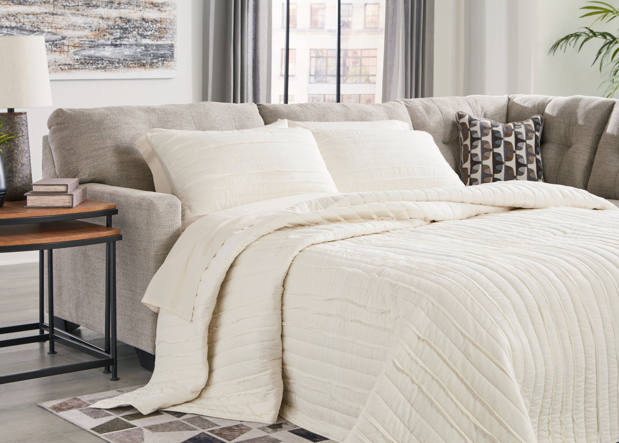 Nashville Furniture Outlets - Ashley Furniture - Mahoney Sectional - 2-Piece Sleeper Sectional with Chaise / Pebble - 31004S4