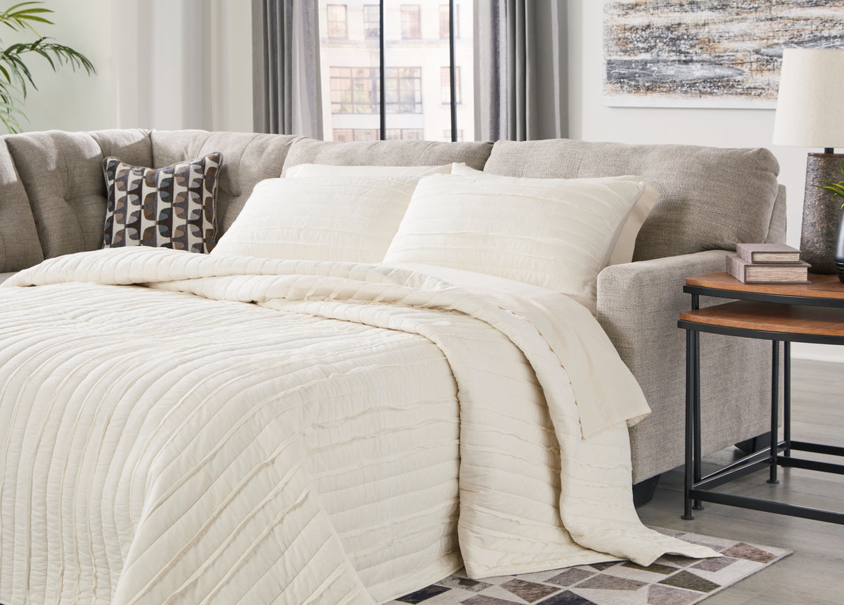 Nashville Furniture Outlets - Ashley Furniture - Mahoney Sectional - 2-Piece Sleeper Sectional with Chaise / Chocolate - 31005S4