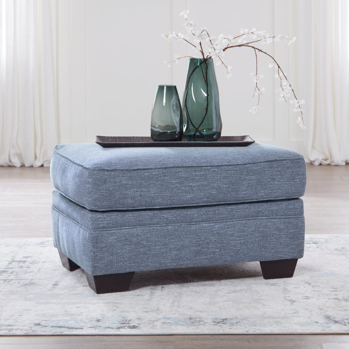 Nashville Furniture Outlets - Ashley Furniture - Carissa Manor Living Room - Ottoman / Denim - 3260414