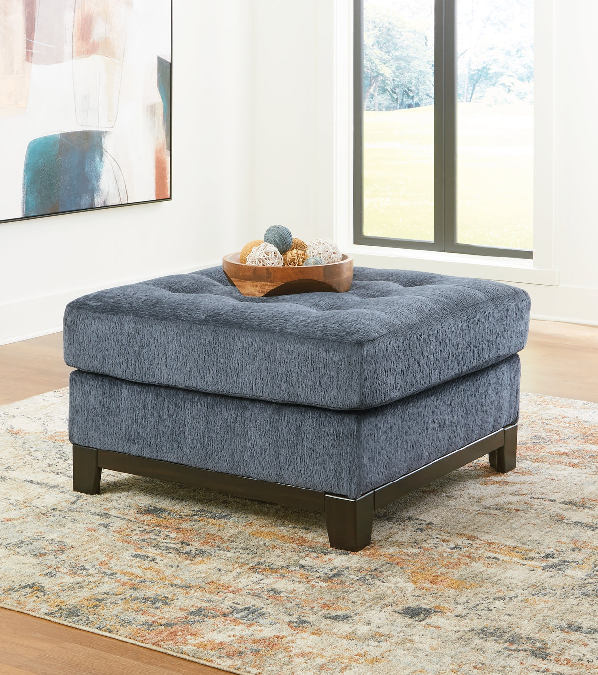 Nashville Furniture Outlets - Ashley Furniture - Maxon Place Living Room - Oversized Accent Ottoman / Navy - 3300308