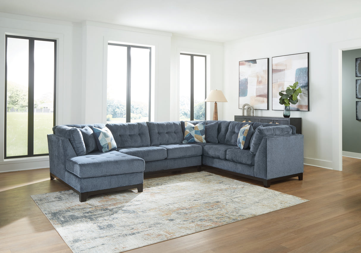 Nashville Furniture Outlets - Ashley Furniture - Maxon Place Sectional - RAF 3-Piece Sectional with Chaise / Navy - 33003S1