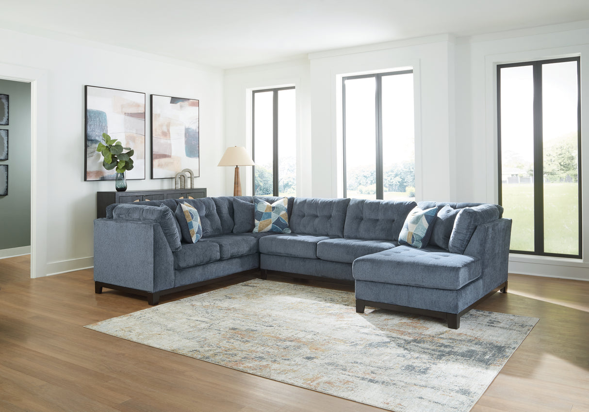 Nashville Furniture Outlets - Ashley Furniture - Maxon Place Sectional - 3-Piece Sectional with Chaise / Navy - 33003S2