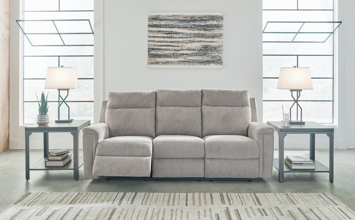 Nashville Furniture Outlets - Ashley Furniture - Barnsana Living Room - Reclining Power Sofa / Ash - 3320187