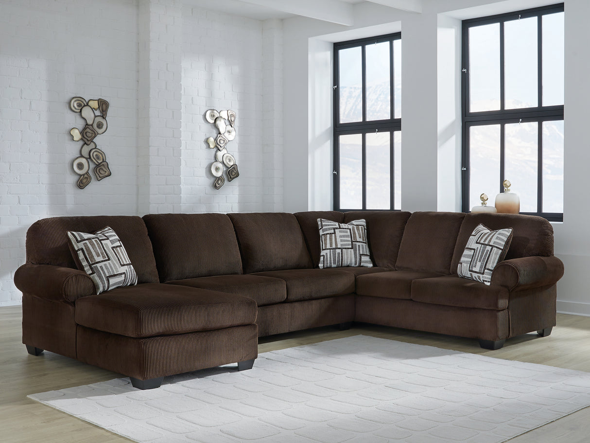 Nashville Furniture Outlets - Ashley Furniture - Kimlee Sectional - RAF 3-Piece Sectional with Chaise / Chocolate - PC35603S1