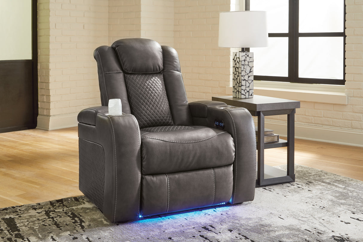 Nashville Furniture Outlets - Ashley Furniture - Fyne-Dyme Living Room - PWR Recliner/ADJ Headrest / Shadow - 3660213