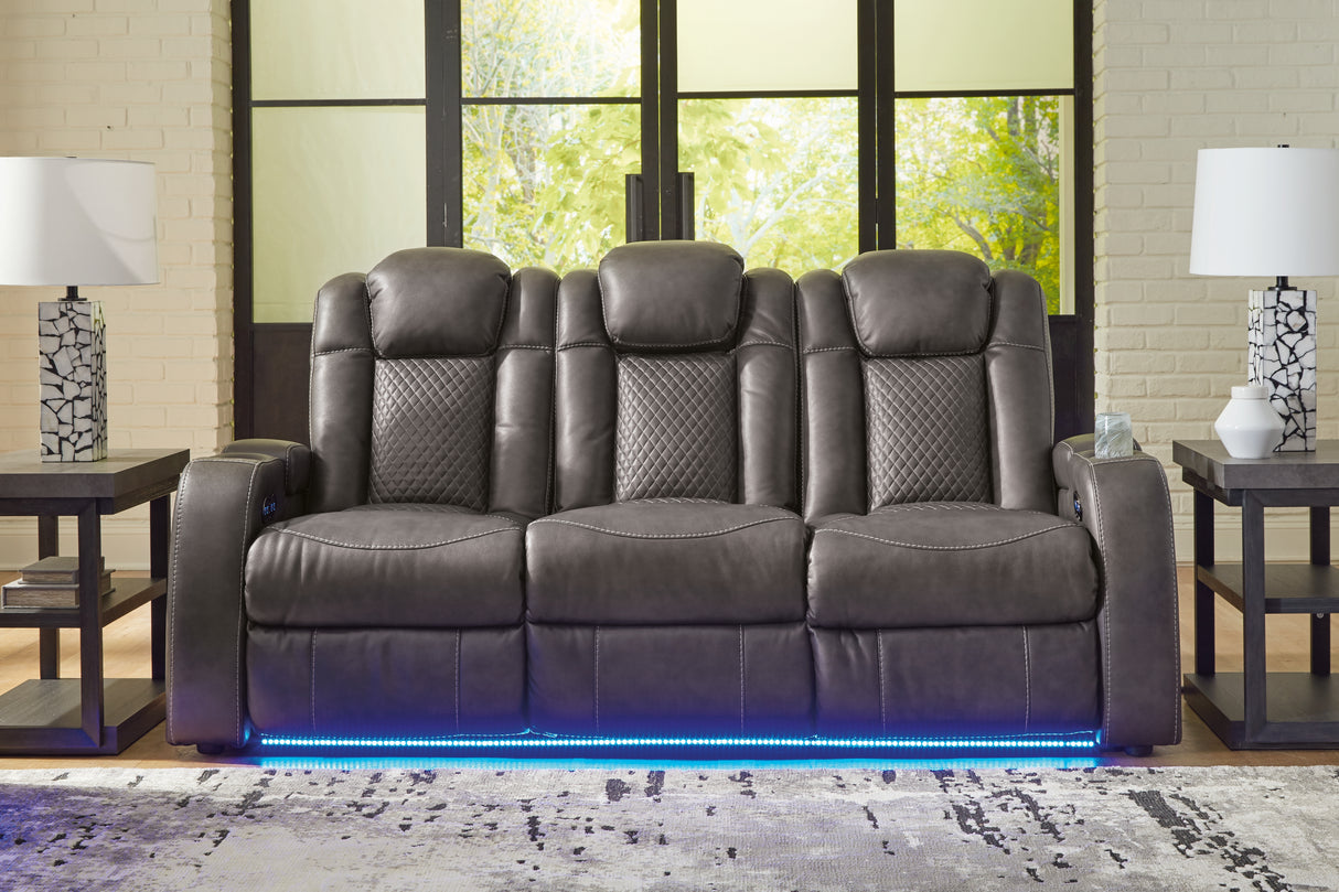 Nashville Furniture Outlets - Ashley Furniture - Fyne-Dyme Living Room - PWR REC Sofa with ADJ Headrest / Shadow - 3660215