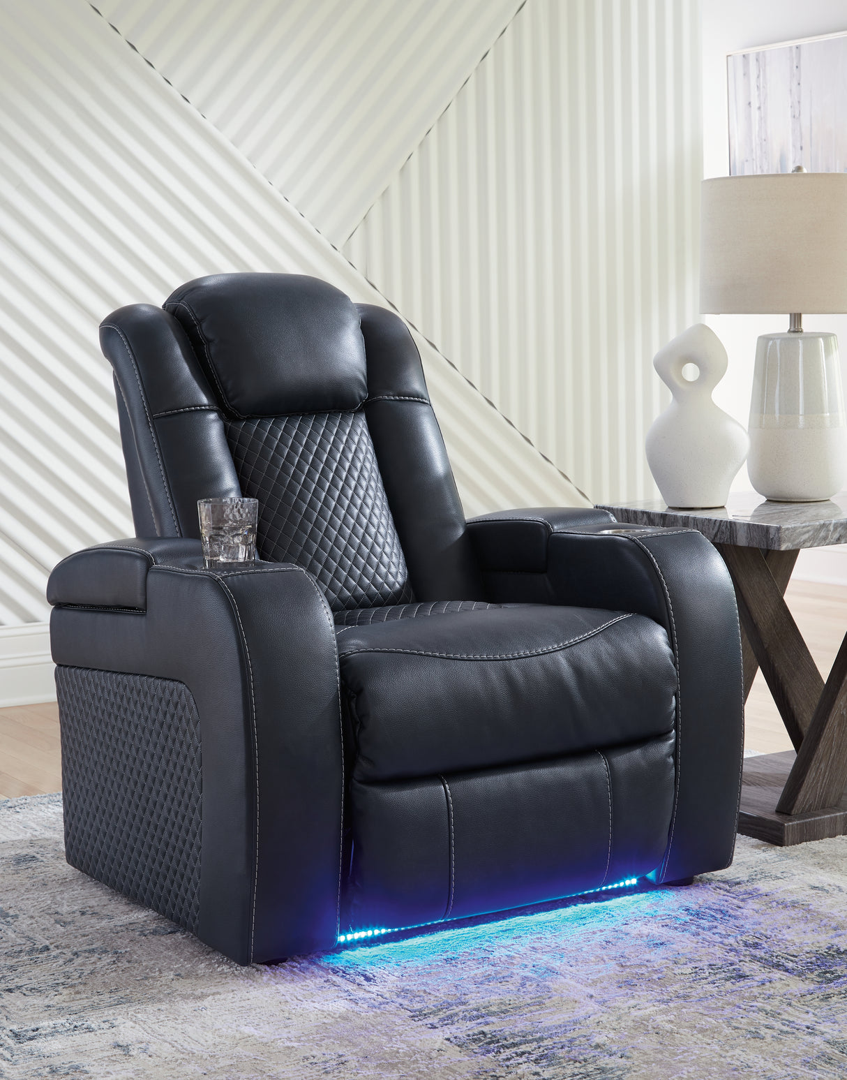 Nashville Furniture Outlets - Ashley Furniture - Fyne-Dyme Living Room - PWR Recliner/ADJ Headrest / Sapphire - 3660313