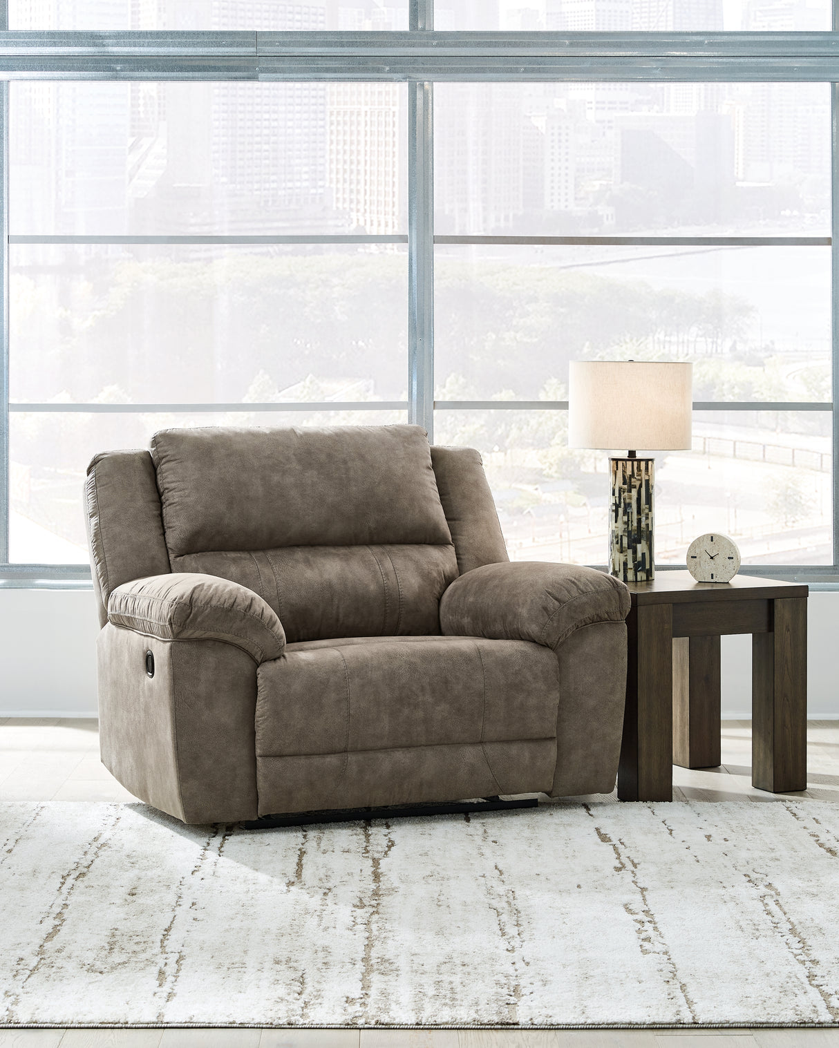 Nashville Furniture Outlets - Ashley Furniture - Laresview Living Room - Zero Wall Wide Seat Recliner / Fossil - 3720352