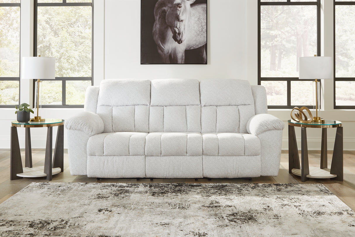 Nashville Furniture Outlets - Ashley Furniture - Frohn Living Room - Reclining Sofa / Snow - 3740588
