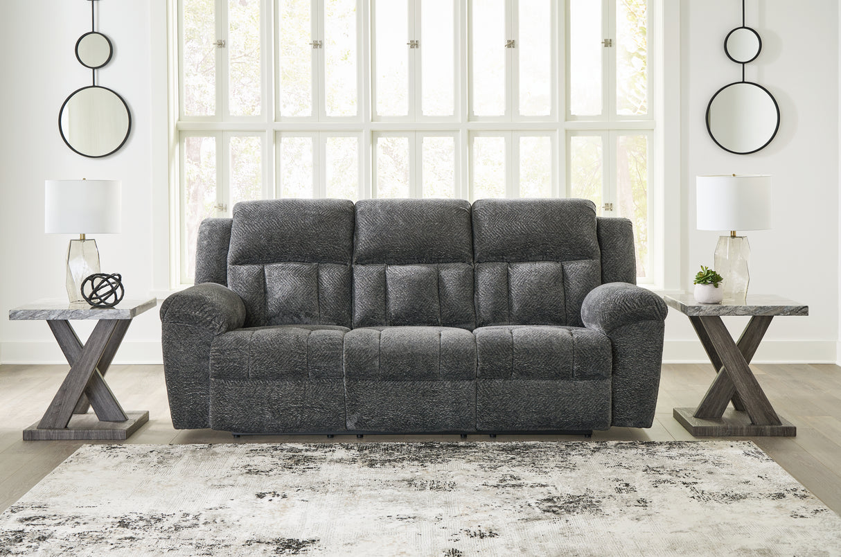 Nashville Furniture Outlets - Ashley Furniture - Frohn Living Room - Reclining Sofa / Graphite - 3740688
